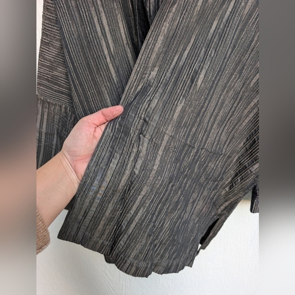 Vintage Eskandar Neiman Marcus Silk Blend Crinkle Cropped Duster Size 0 - Picture 11 of 13